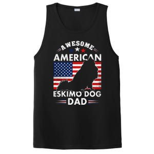 American Eskimo Dog Dad Owner Usa Flag 4th Of July America PosiCharge Competitor Tank