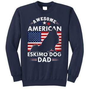 American Eskimo Dog Dad Owner Usa Flag 4th Of July America Sweatshirt