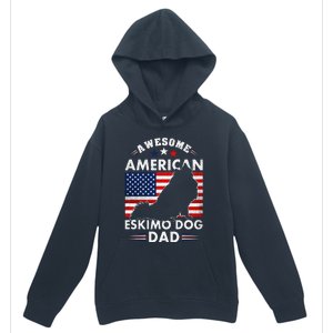 American Eskimo Dog Dad Owner Usa Flag 4th Of July America Urban Pullover Hoodie