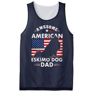 American Eskimo Dog Dad Owner Usa Flag 4th Of July America Mesh Reversible Basketball Jersey Tank