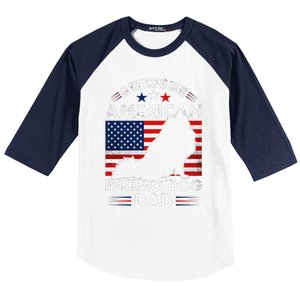 American Eskimo Dog Dad Owner Usa Flag 4th Of July America Baseball Sleeve Shirt