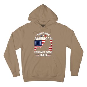 American Eskimo Dog Dad Owner Usa Flag 4th Of July America Hoodie