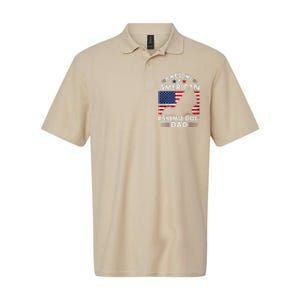 American Eskimo Dog Dad Owner Usa Flag 4th Of July America Softstyle Adult Sport Polo