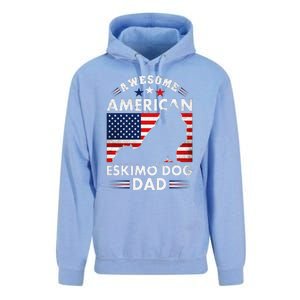 American Eskimo Dog Dad Owner Usa Flag 4th Of July America Unisex Surf Hoodie