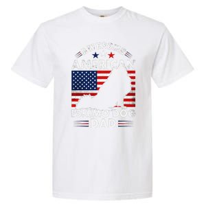 American Eskimo Dog Dad Owner Usa Flag 4th Of July America Garment-Dyed Heavyweight T-Shirt