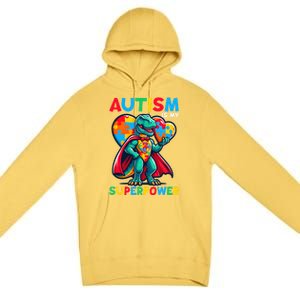 Autism Embrace Differences Dinosaur Trex Cute Puzzle Gift Premium Pullover Hoodie