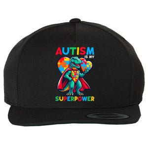 Autism Embrace Differences Dinosaur Trex Cute Puzzle Gift Wool Snapback Cap