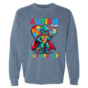 Autism Embrace Differences Dinosaur Trex Cute Puzzle Gift Garment-Dyed Sweatshirt