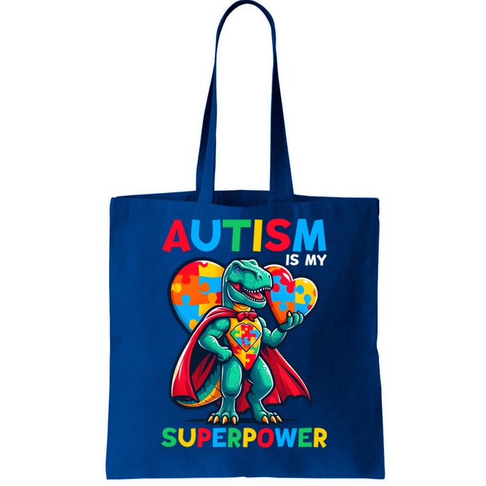 Autism Embrace Differences Dinosaur Trex Cute Puzzle Gift Tote Bag