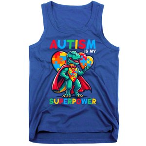 Autism Embrace Differences Dinosaur Trex Cute Puzzle Gift Tank Top