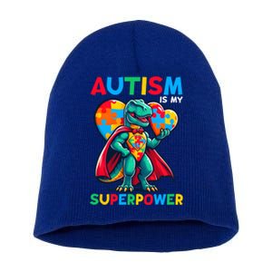 Autism Embrace Differences Dinosaur Trex Cute Puzzle Gift Short Acrylic Beanie