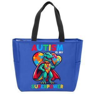 Autism Embrace Differences Dinosaur Trex Cute Puzzle Gift Zip Tote Bag