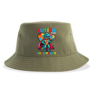 Autism Embrace Differences Dinosaur Trex Cute Puzzle Gift Sustainable Bucket Hat