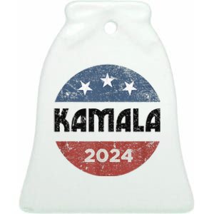 America Election Democrats Vote Harris 2024 President Ceramic Bell Ornament