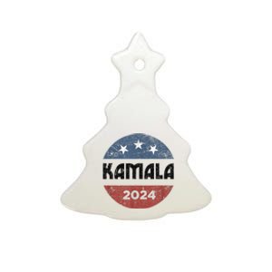 America Election Democrats Vote Harris 2024 President Ceramic Tree Ornament