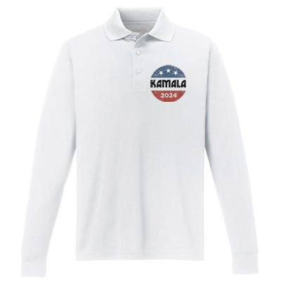 America Election Democrats Vote Harris 2024 President Performance Long Sleeve Polo