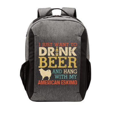 American Eskimo Dad Beer Hang With Dog Funny Vintage Gift Vector Backpack