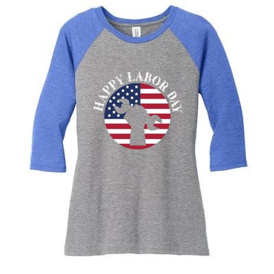 American Employer Employee Workers Labor Day Movet Great Gift Women's Tri-Blend 3/4-Sleeve Raglan Shirt