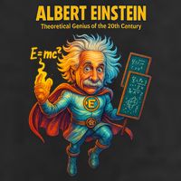 Albert Einstein E-MC2 Cartoon Superhero Comic Style Beanie