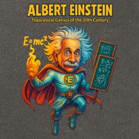Albert Einstein E-MC2 Cartoon Superhero Comic Style Cotton Canvas Backpack
