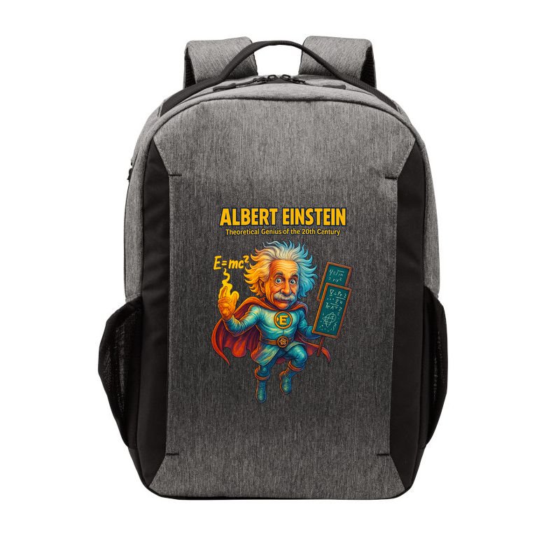 Albert Einstein E-MC2 Cartoon Superhero Comic Style Vector Backpack