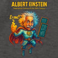 Albert Einstein E-MC2 Cartoon Superhero Comic Style Vector Backpack