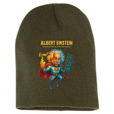 Albert Einstein E-MC2 Cartoon Superhero Comic Style Short Acrylic Beanie