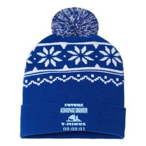 Aerospace Engineer Future Rocket Scientist TMinus Countdown Great Gift USA-Made Snowflake Beanie