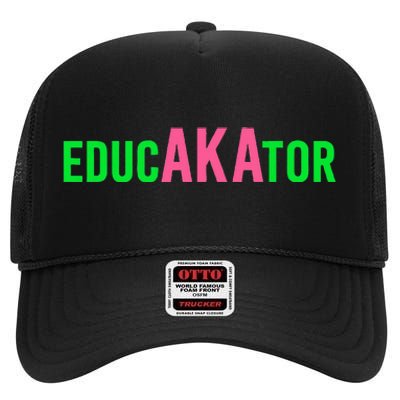 Aka Educator Funny Educators & Teacher Crew School Squad High Crown Mesh Back Trucker Hat