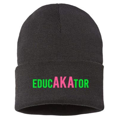 Aka Educator Funny Educators & Teacher Crew School Squad Sustainable Knit Beanie