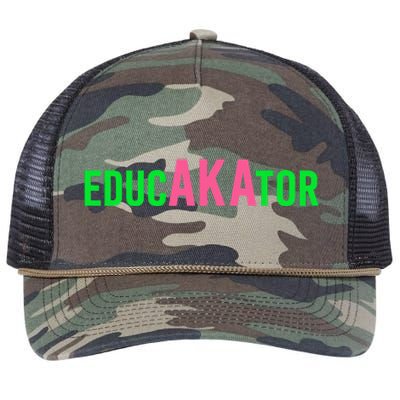 Aka Educator Funny Educators & Teacher Crew School Squad Retro Rope Trucker Hat Cap