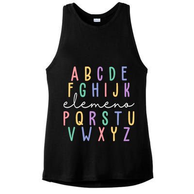 ABC ELEMENO Funny Alphabet Ladies PosiCharge Tri-Blend Wicking Tank