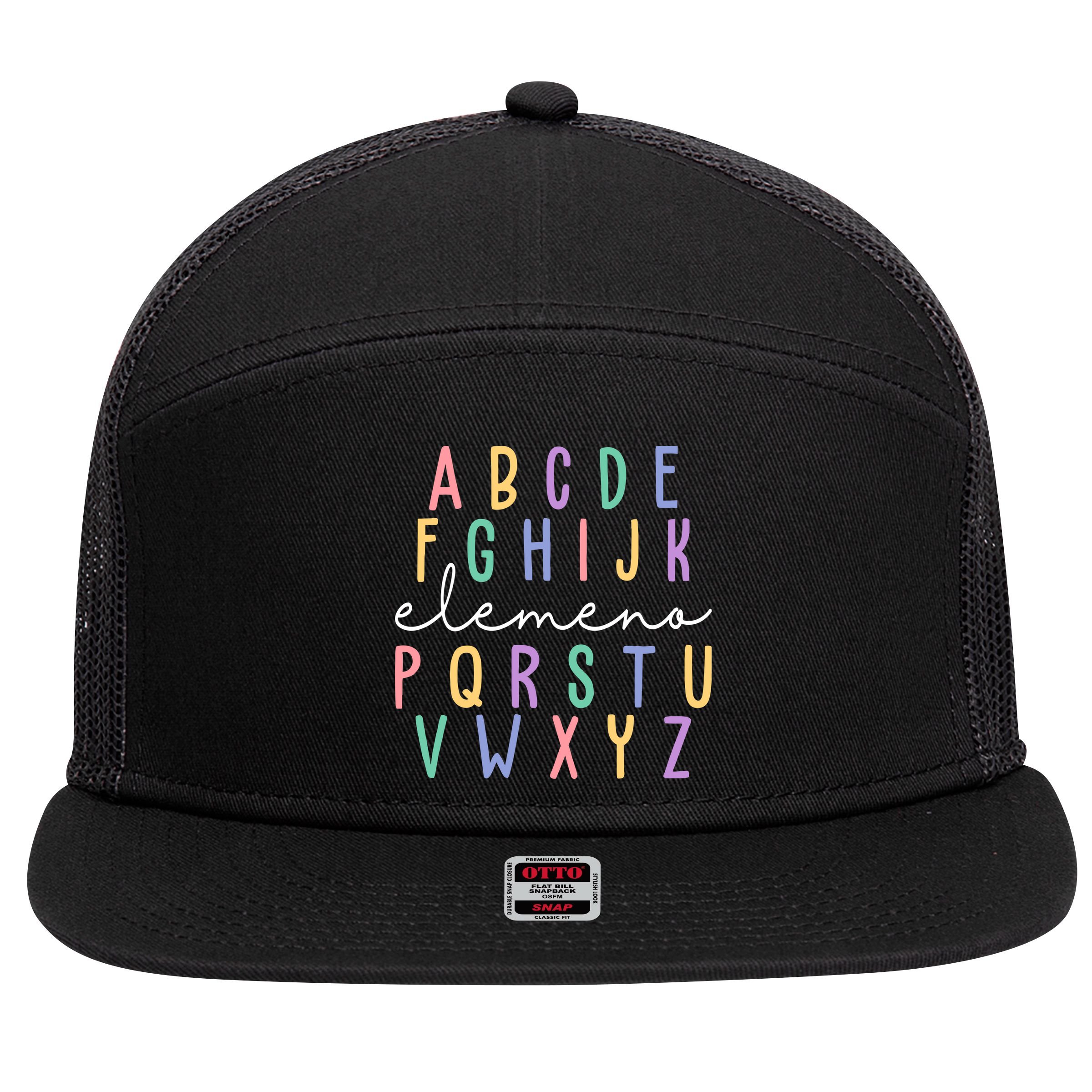 ABC ELEMENO Funny Alphabet 7 Panel Mesh Trucker Snapback Hat