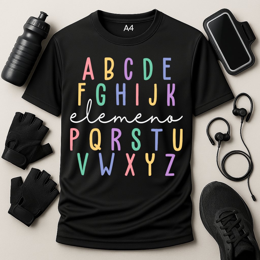 ABC ELEMENO Funny Alphabet Performance Shirt