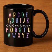 ABC ELEMENO Funny Alphabet 11oz C Handle Ceramic Mug