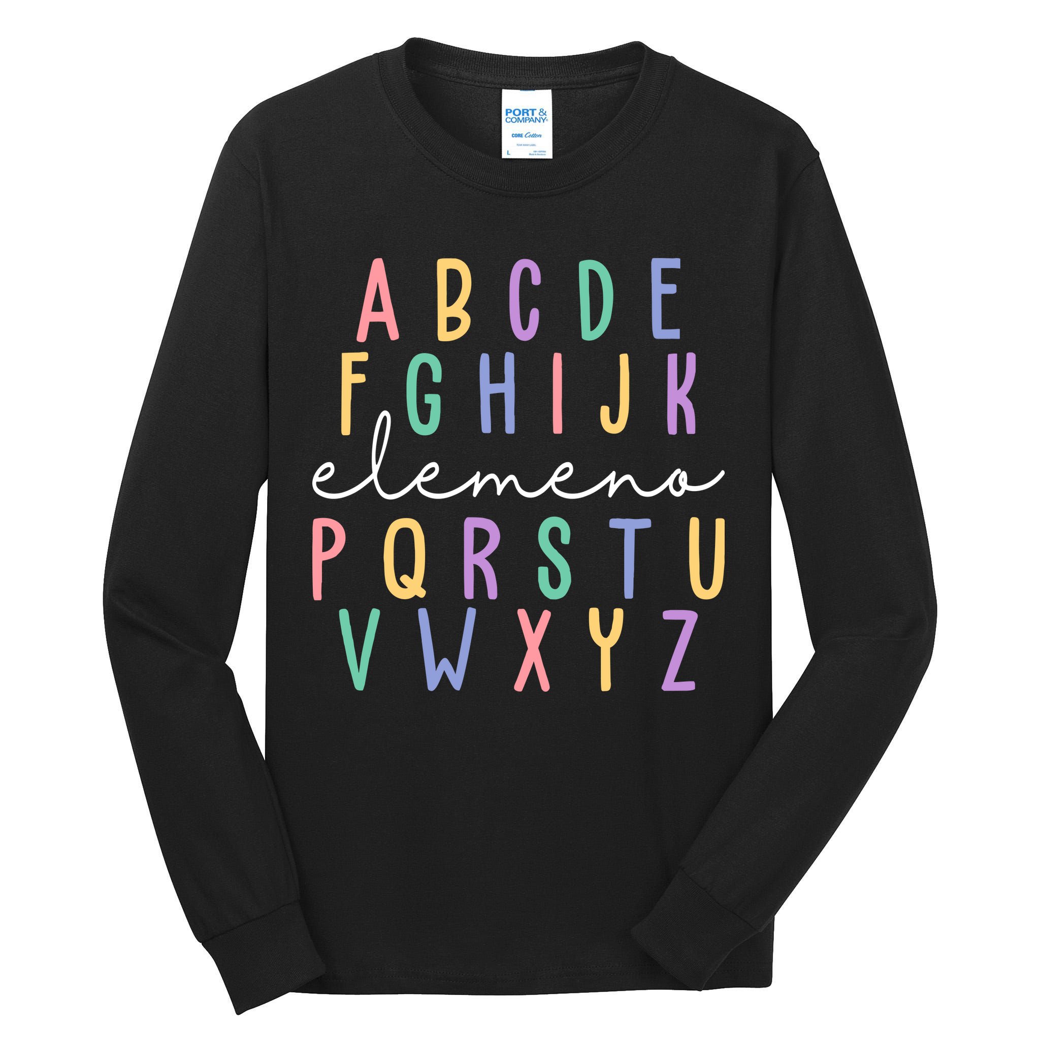 ABC ELEMENO Funny Alphabet Tall Long Sleeve T-Shirt