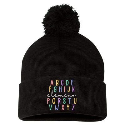 ABC ELEMENO Funny Alphabet Pom Pom 12in Knit Beanie