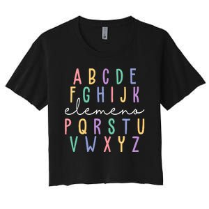 ABC ELEMENO Funny Alphabet Women's Crop Top Tee