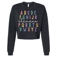 ABC ELEMENO Funny Alphabet Cropped Pullover Crew