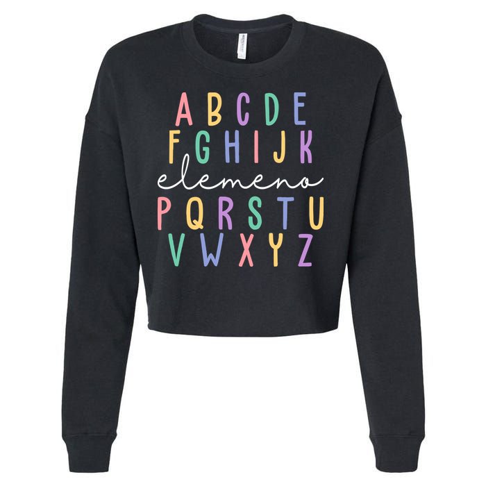 ABC ELEMENO Funny Alphabet Cropped Pullover Crew