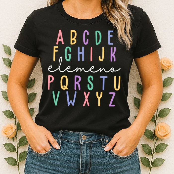 ABC ELEMENO Funny Alphabet Womens T-Shirt