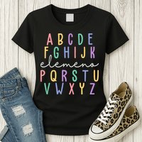 ABC ELEMENO Funny Alphabet Womens T-Shirt