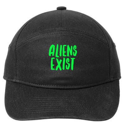 Aliens Exist Funny Alien 7-Panel Snapback Hat