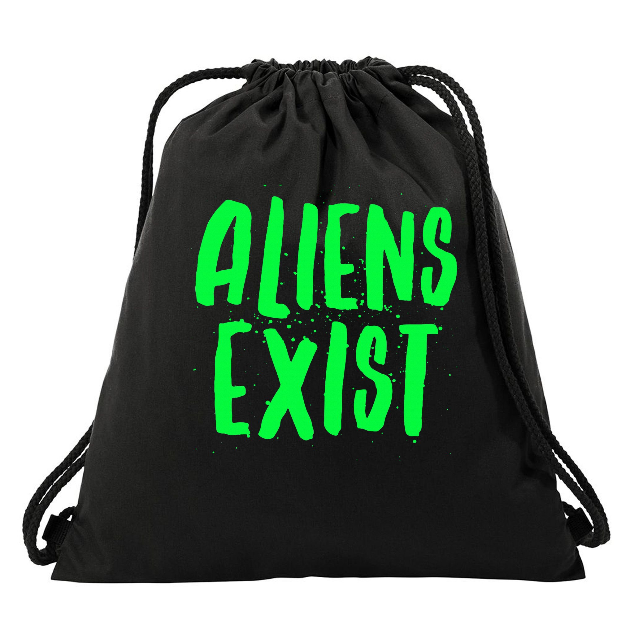 Aliens Exist Funny Alien Drawstring Bag