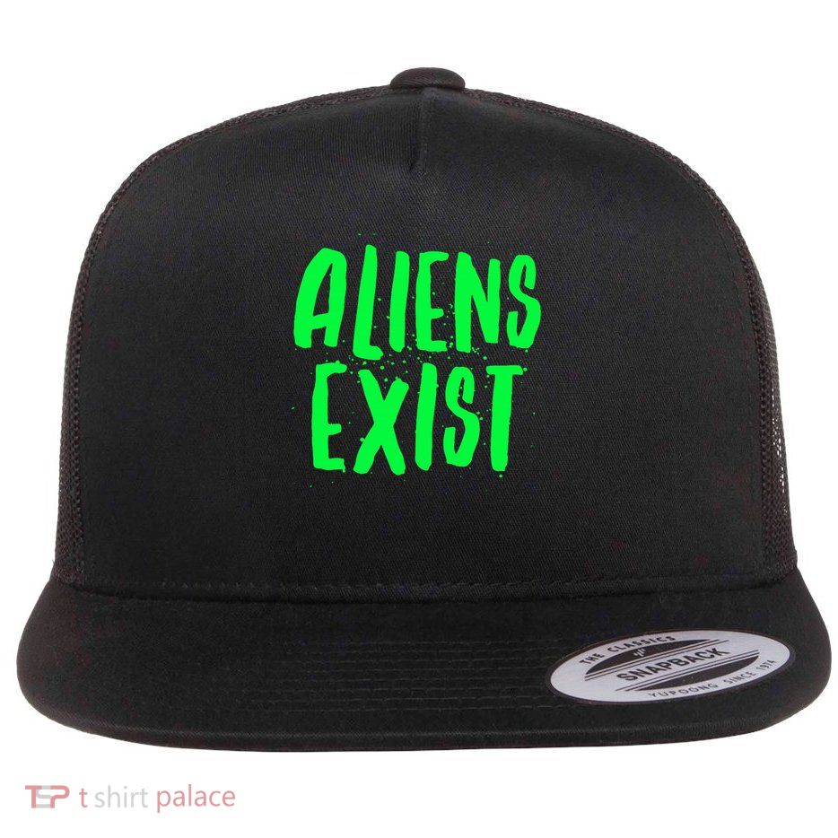 Aliens Exist Funny Alien Flatbill Hat
