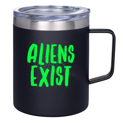 Aliens Exist Funny Alien 12oz Stainless Steel Coffee Mug