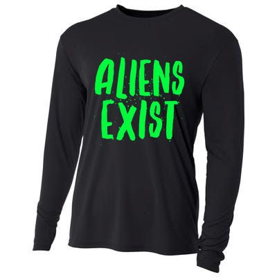 Aliens Exist Funny Alien Cooling Performance Long Sleeve Crew