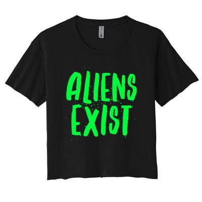 Aliens Exist Funny Alien Crop Top