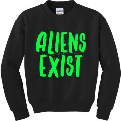 Aliens Exist Funny Alien Kids Sweatshirt