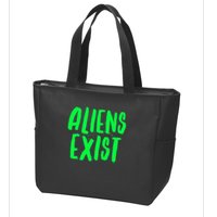 Aliens Exist Funny Alien Zip Tote Bag